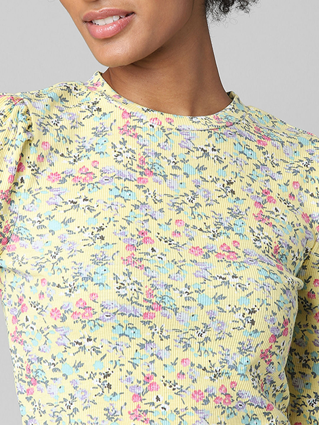 Yellow Floral Print Top