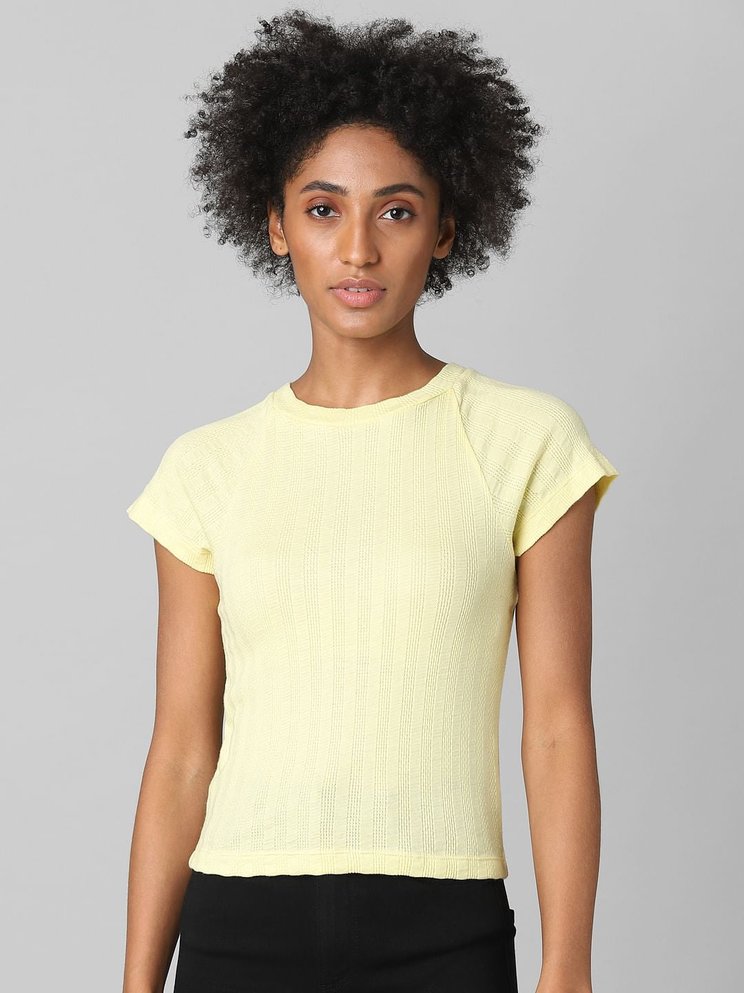 Yellow Textured T-Shirt