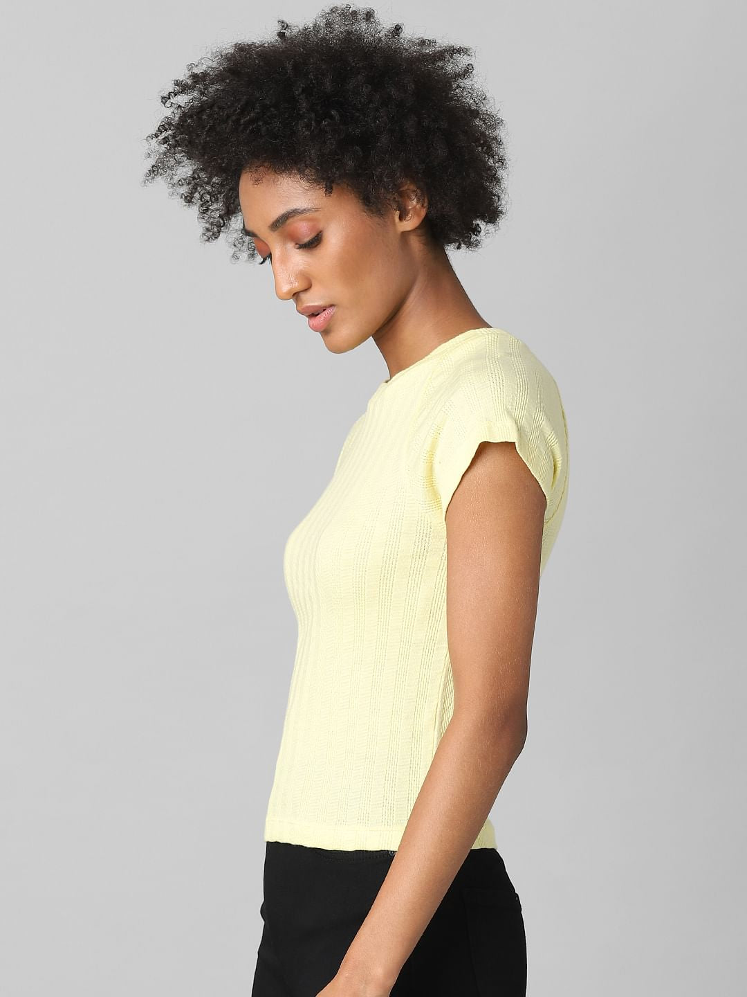 Yellow Textured T-Shirt