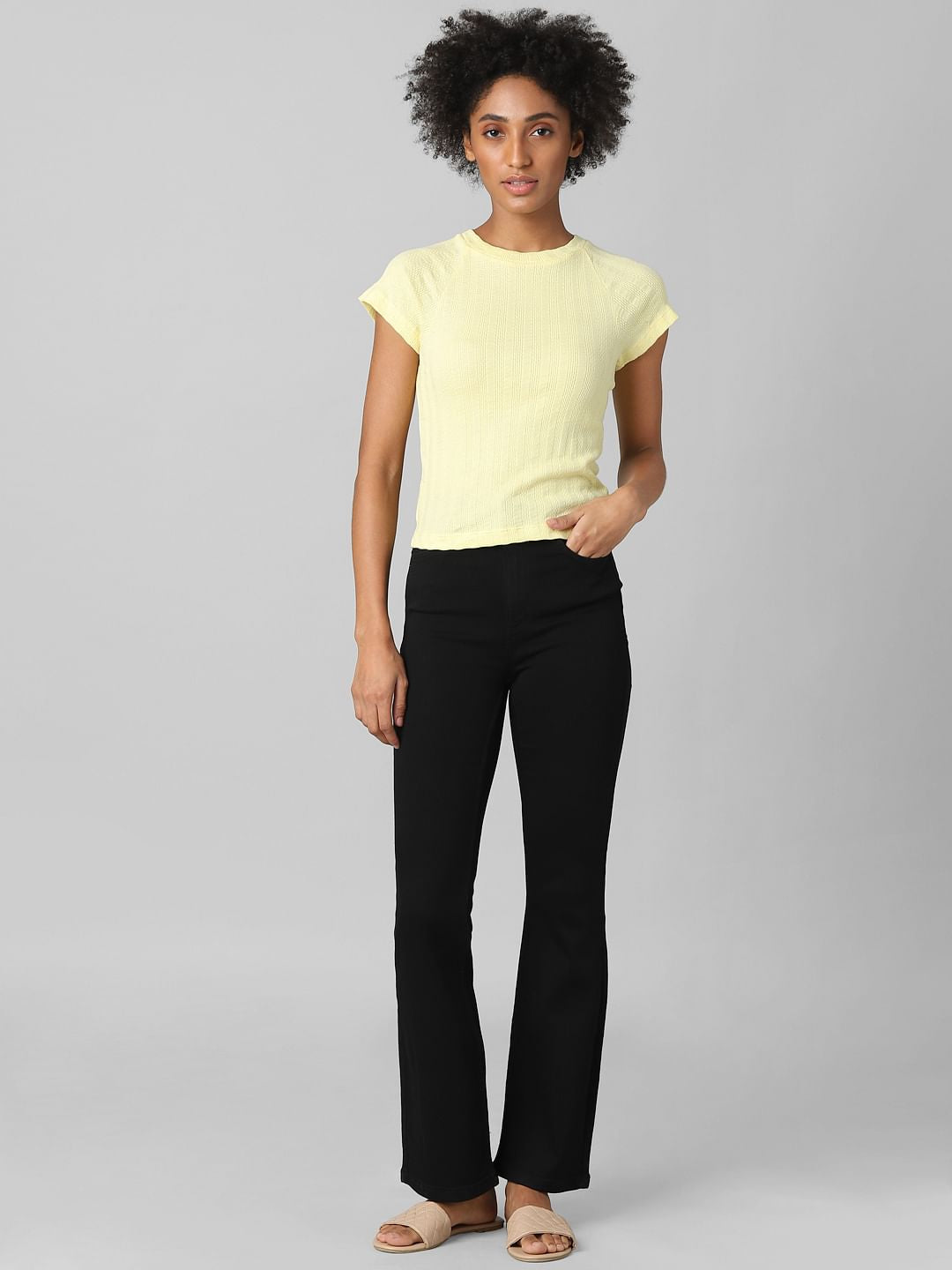 Yellow Textured T-Shirt