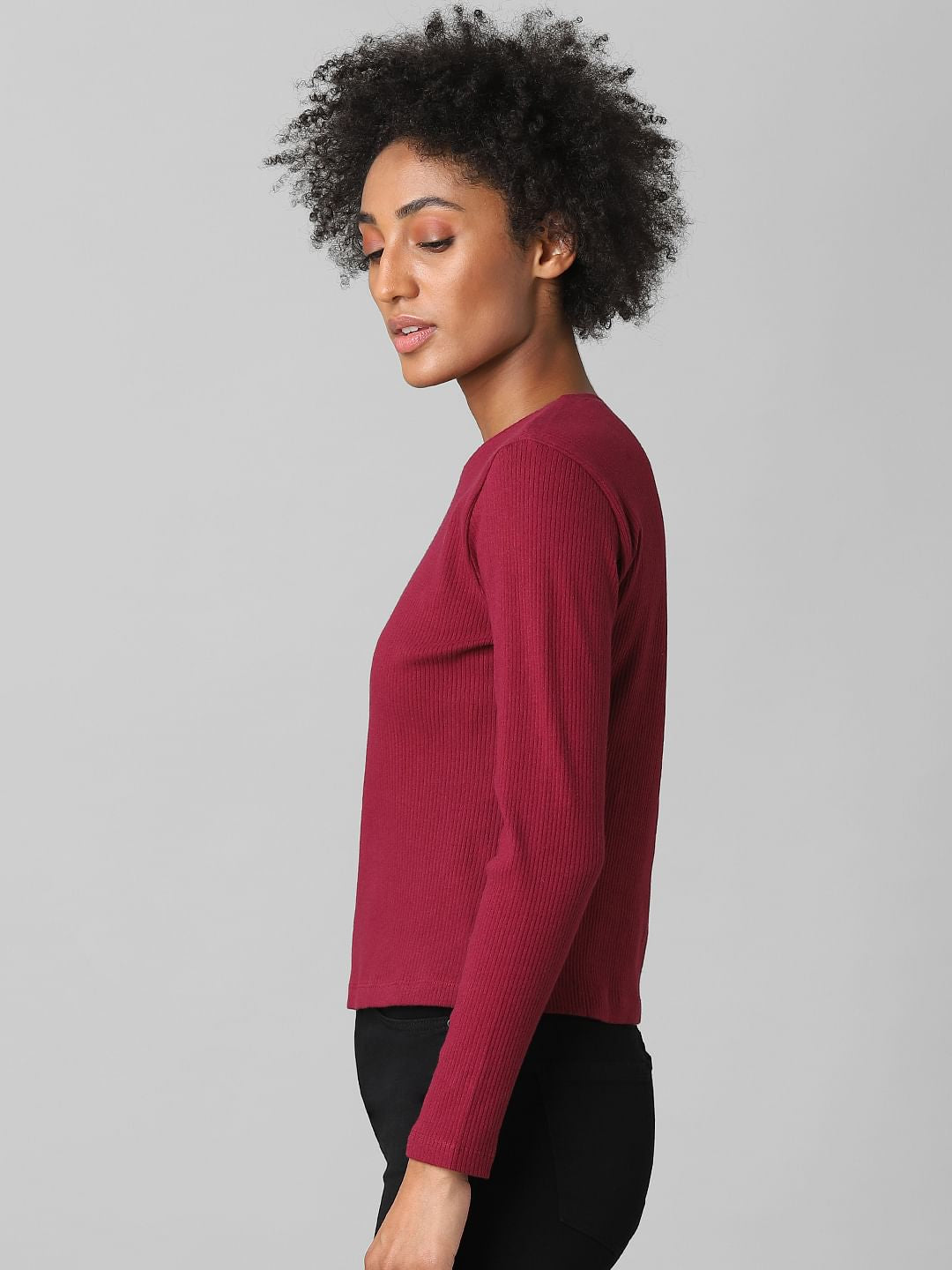 Plum Ribbed T-Shirt