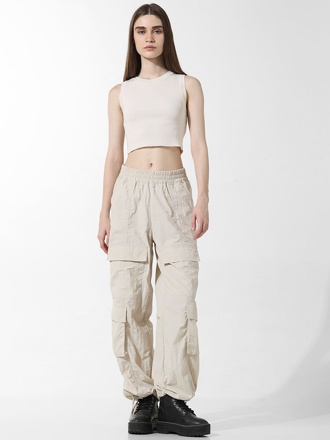 Off-White Ribbed Vest Top