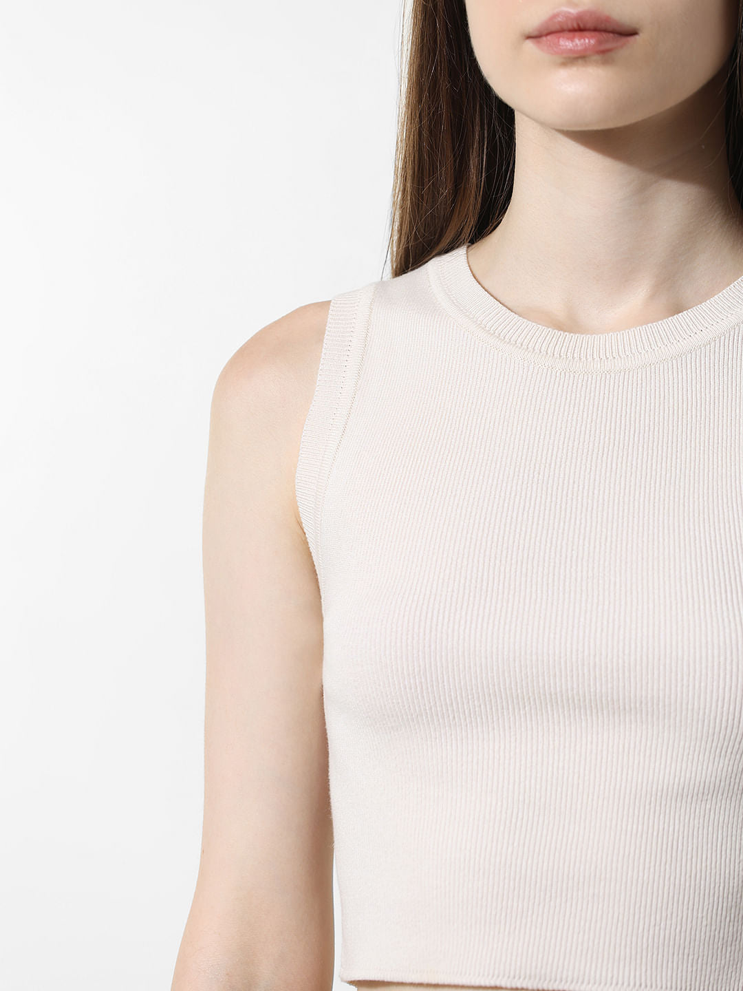 Off-White Ribbed Vest Top