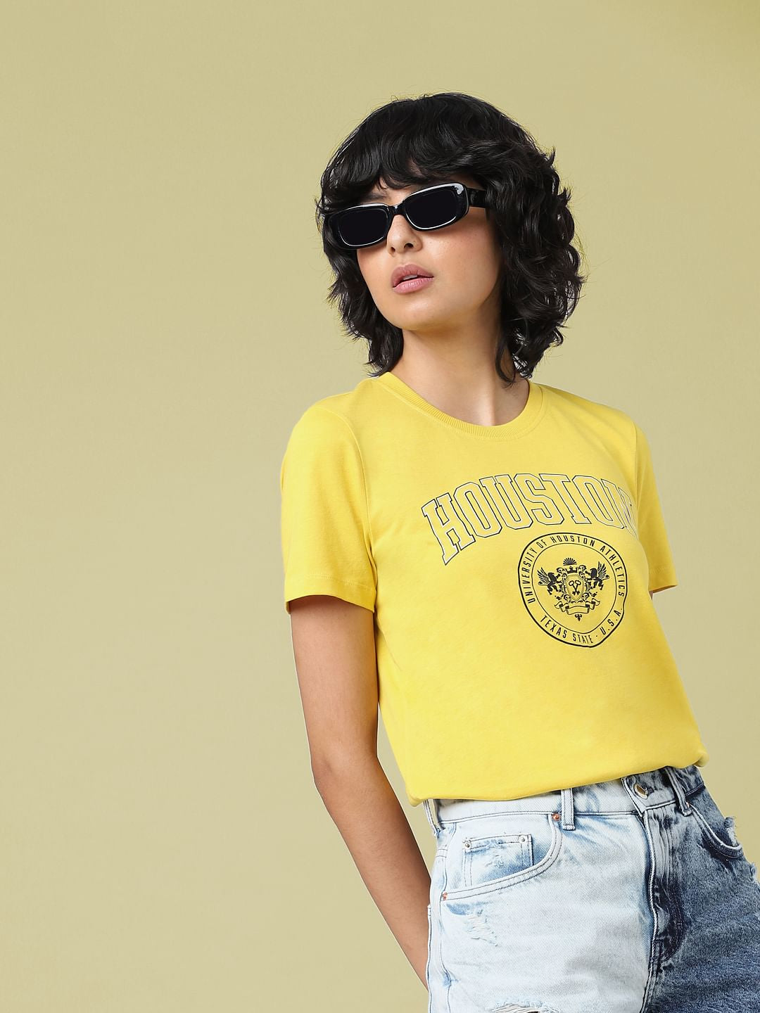Yellow Graphic Print T-Shirt