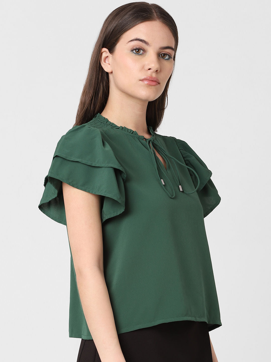 Green Frill Top