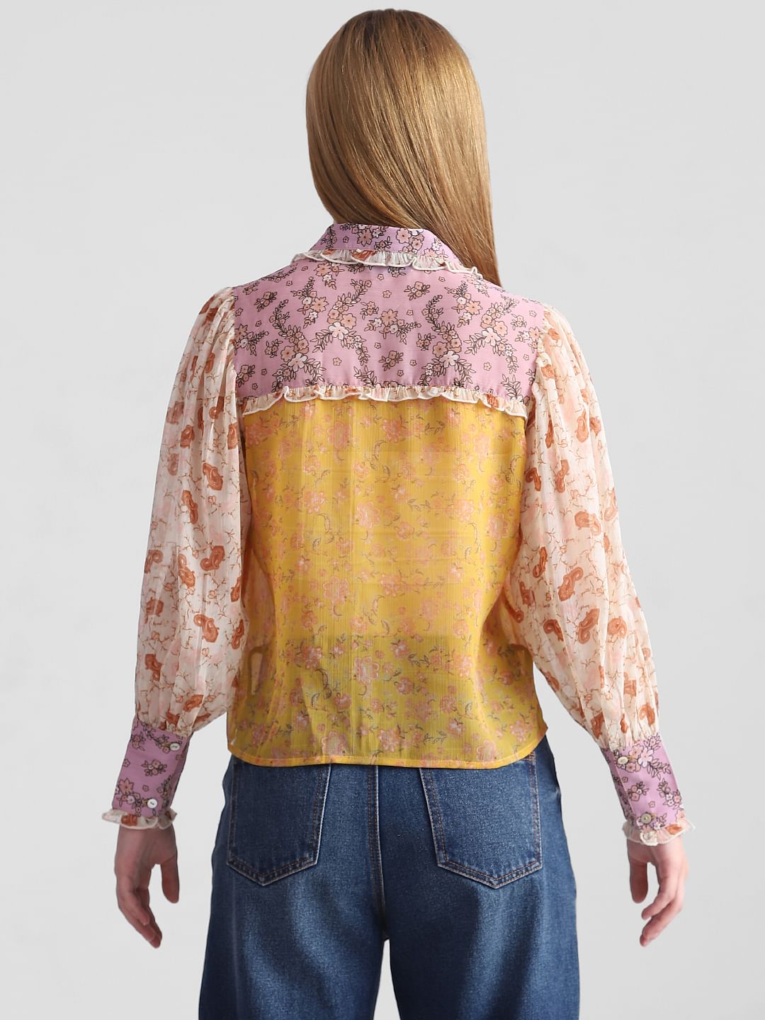 Pink Floral Chiffon Shirt