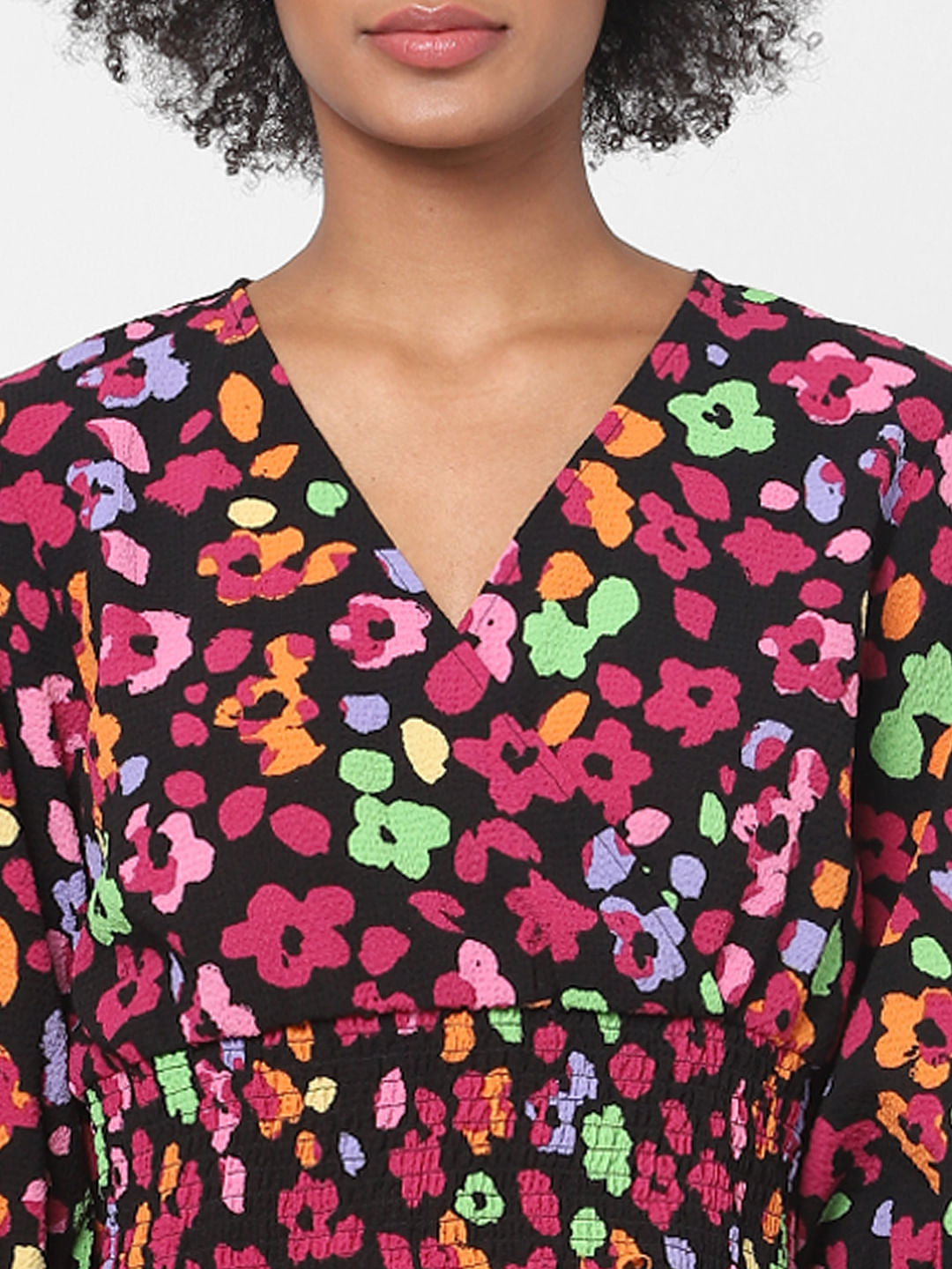 Black Floral Crop Top