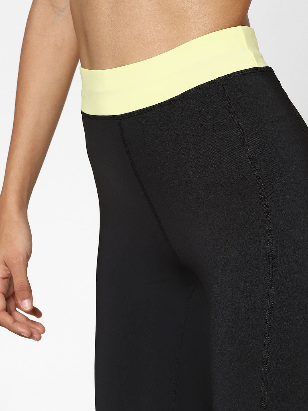 Black Mid Rise Running Tights