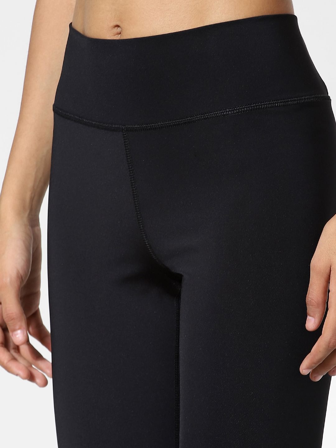 Black High Rise Logo Print Training Tights