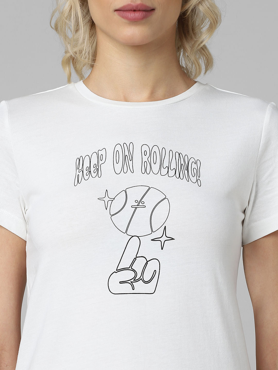 White Graphic Print T-Shirt