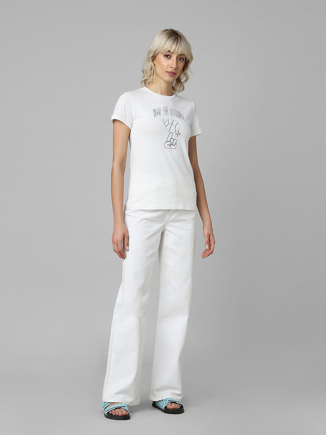 White Graphic Print T-Shirt