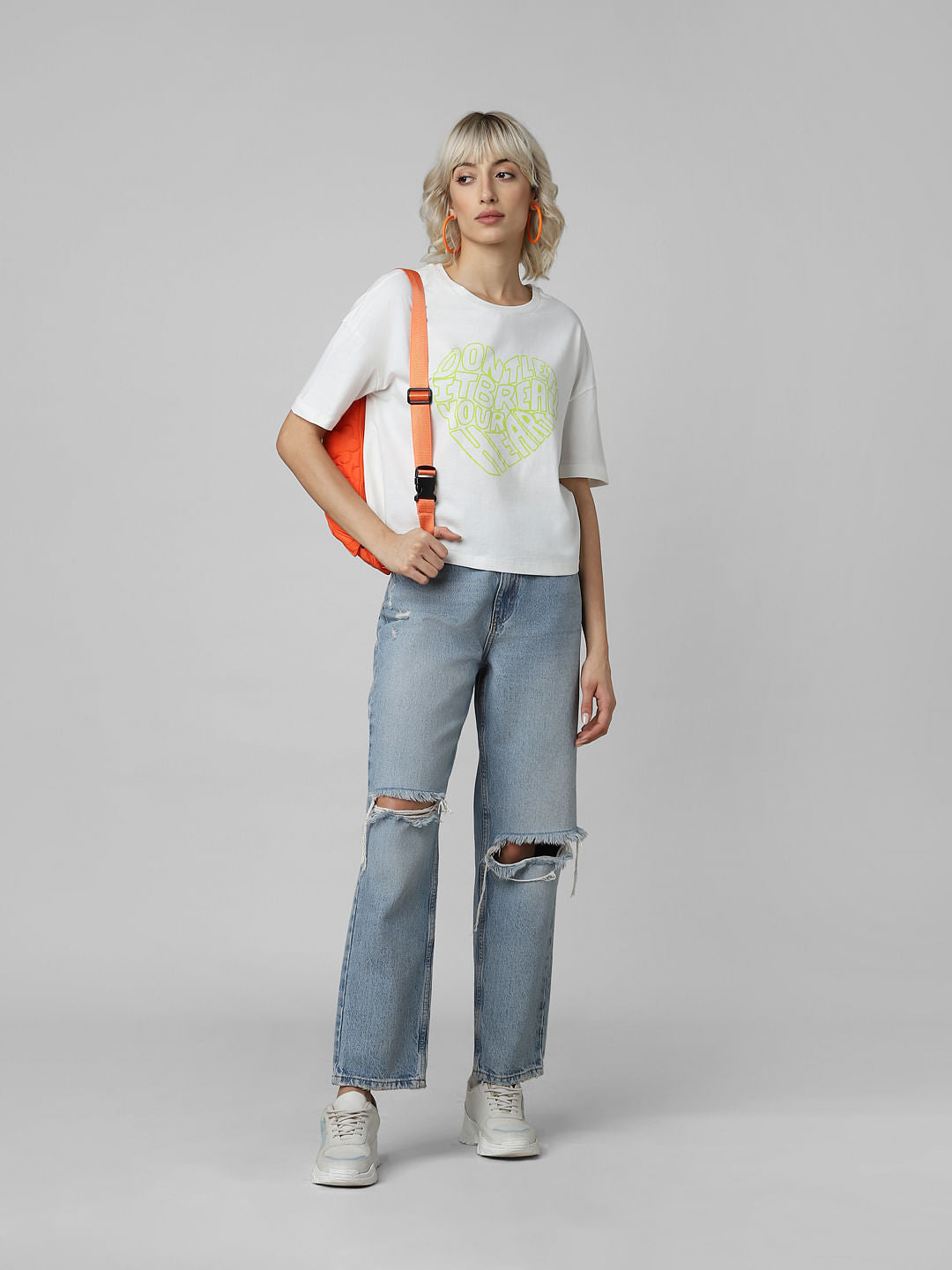 White Graphic Print T-Shirt