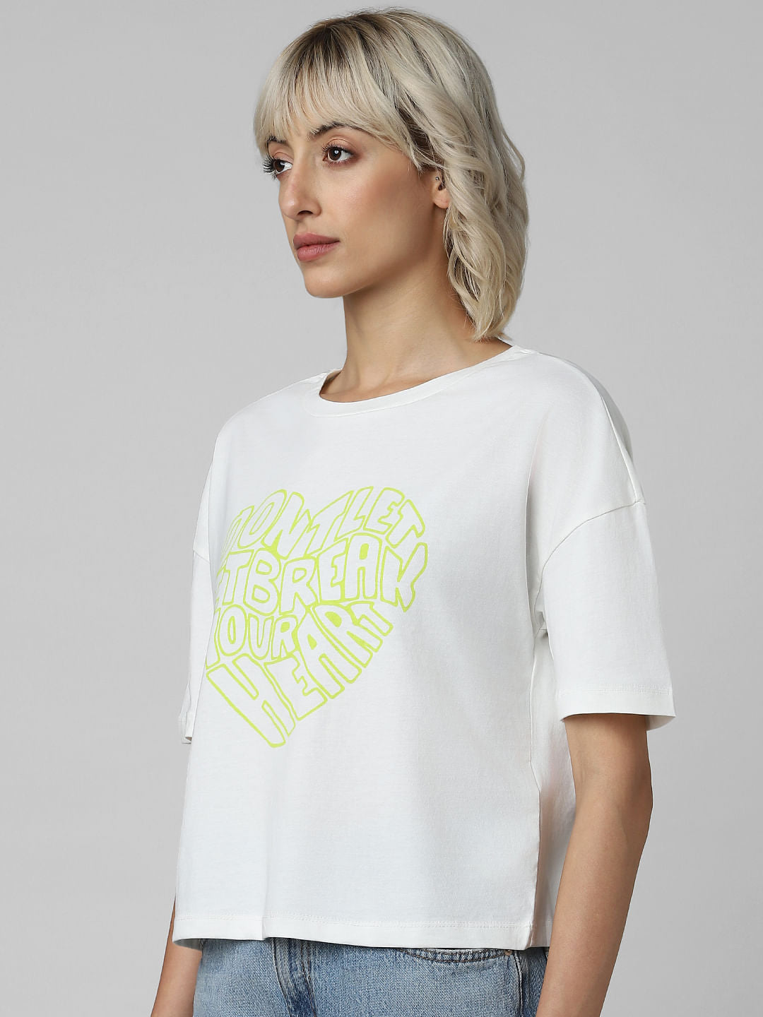 White Graphic Print T-Shirt