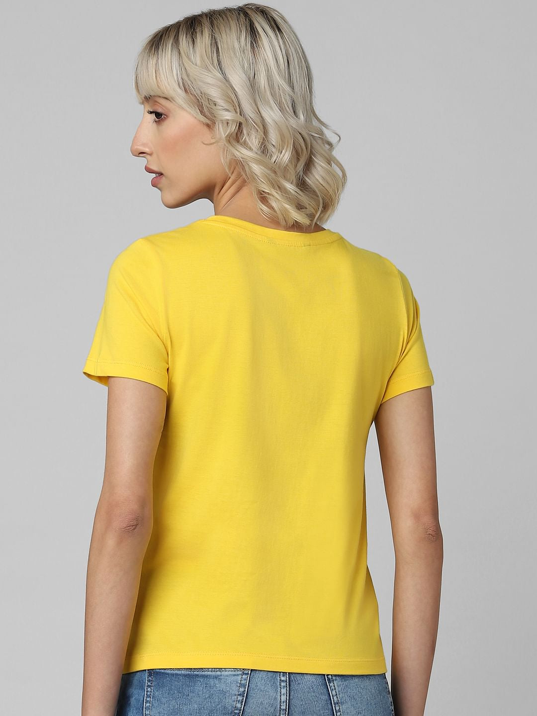 Yellow Slogan Print T-Shirt