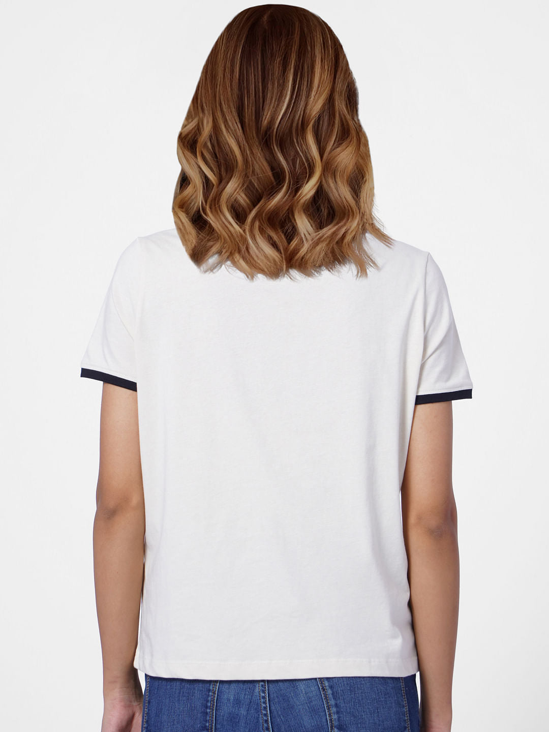 Beige Slogan Print T-Shirt