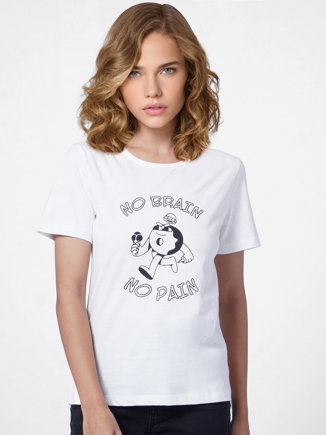 White Graphic Print T-Shirt