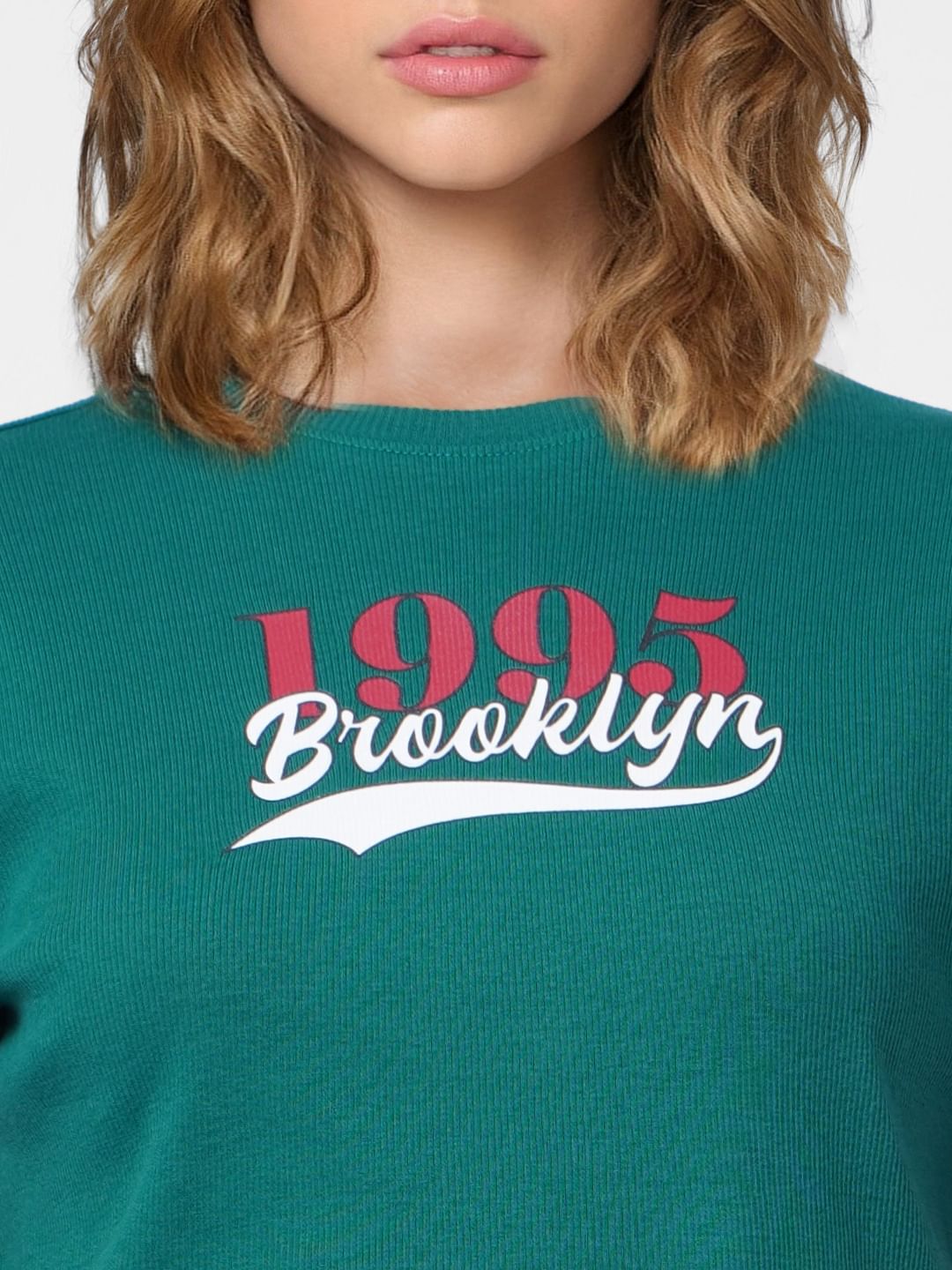 Green Text Print T-Shirt