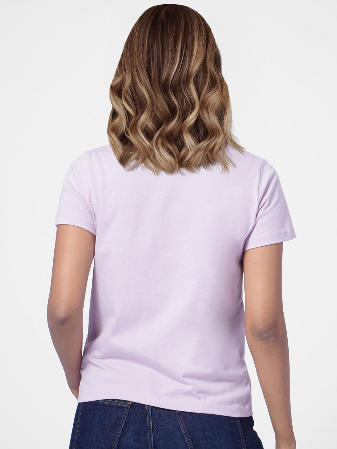 Lilac Text Print T-Shirt