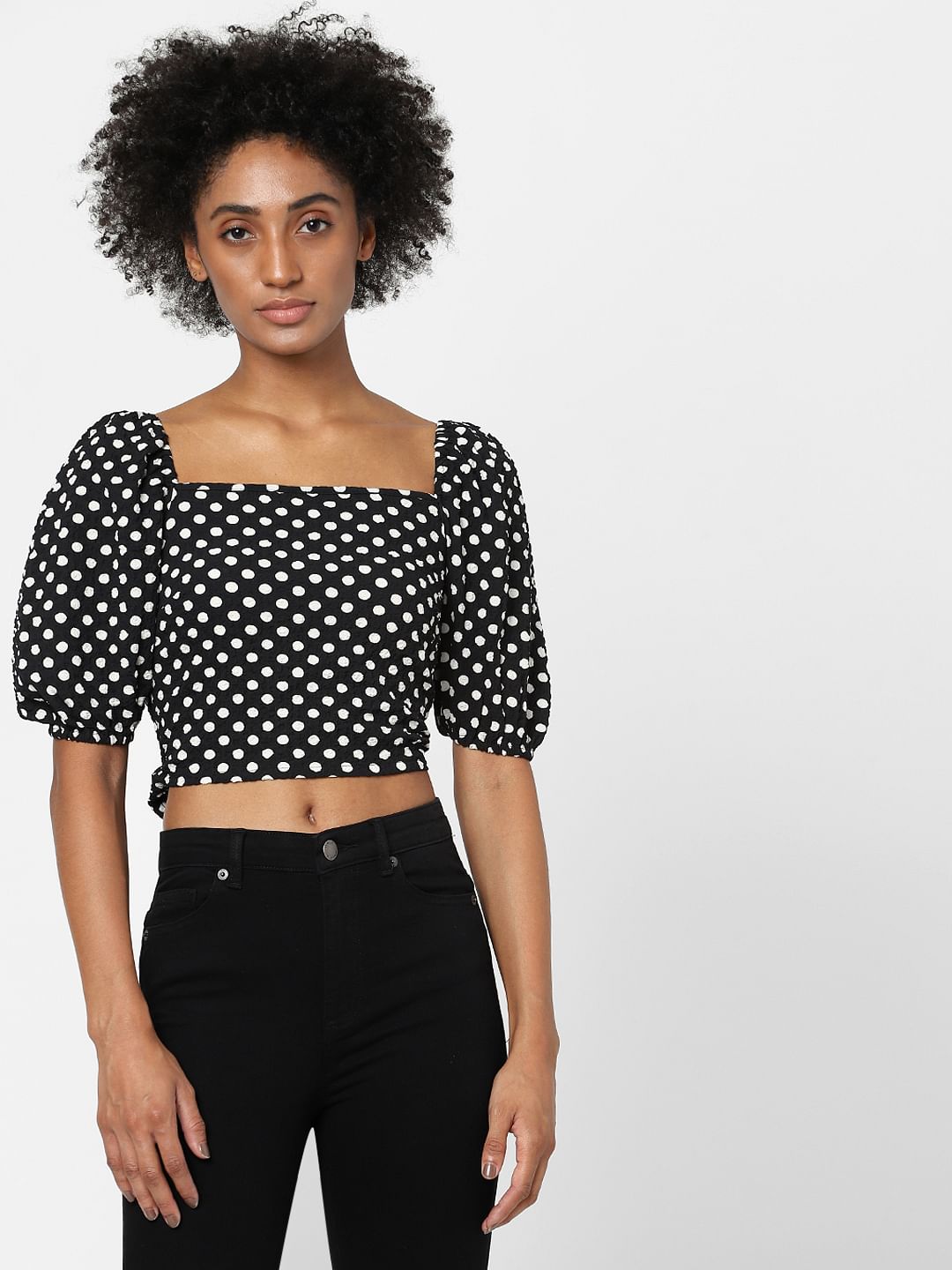 Black Polka Dot Top