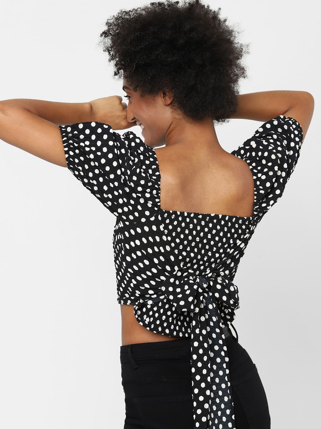 Black Polka Dot Top