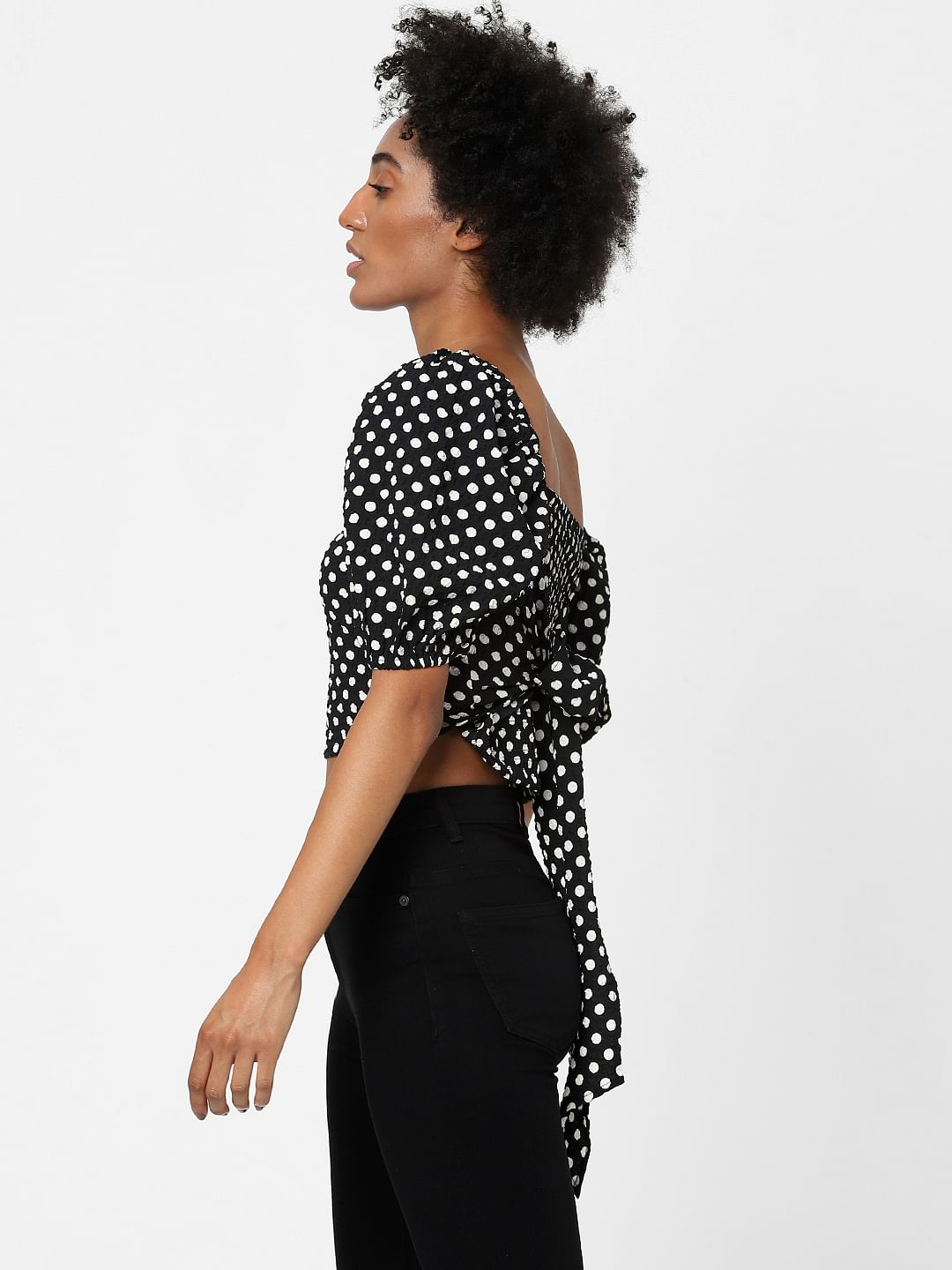 Black Polka Dot Top