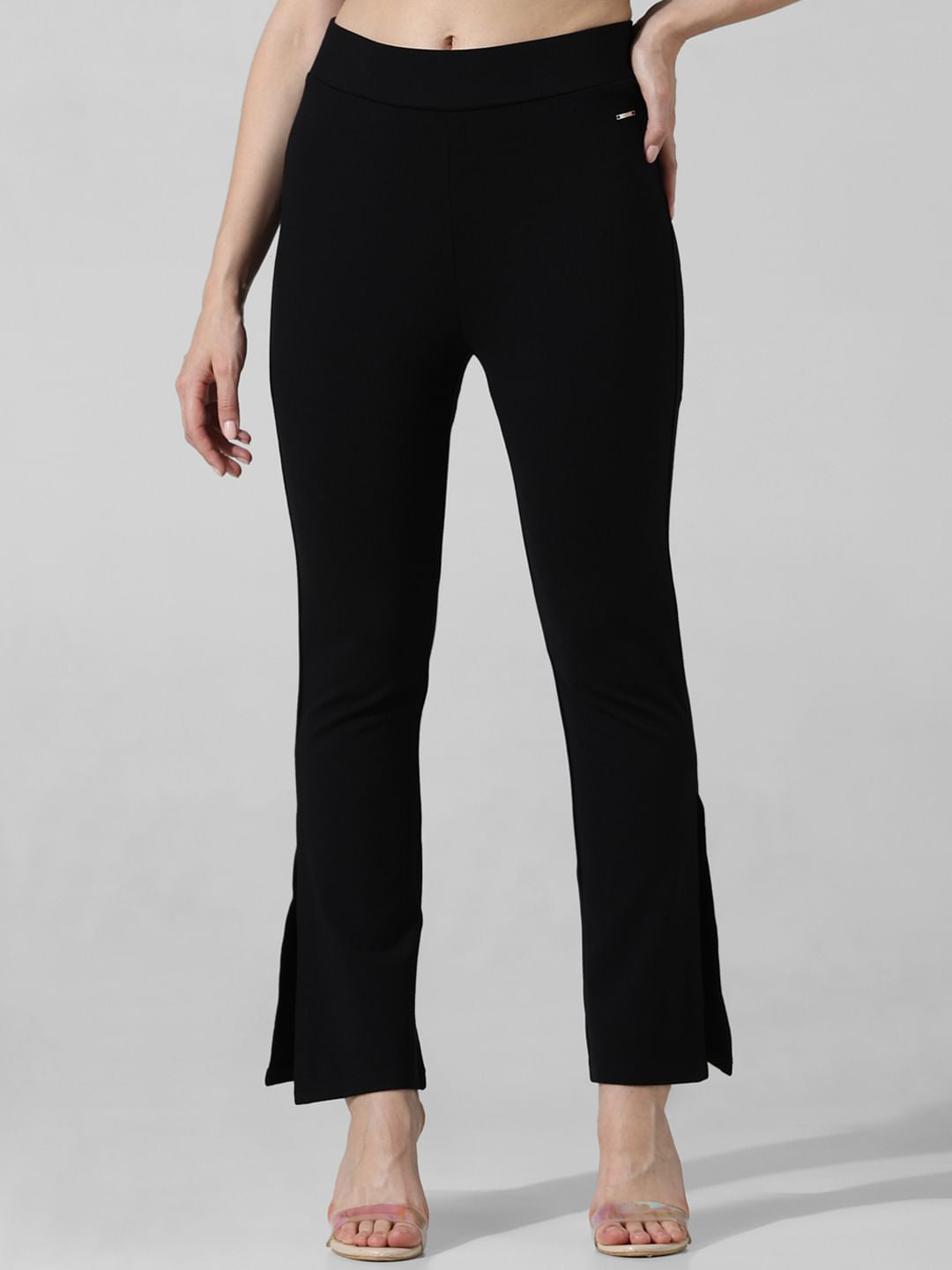 Black High Rise Flared Leggings