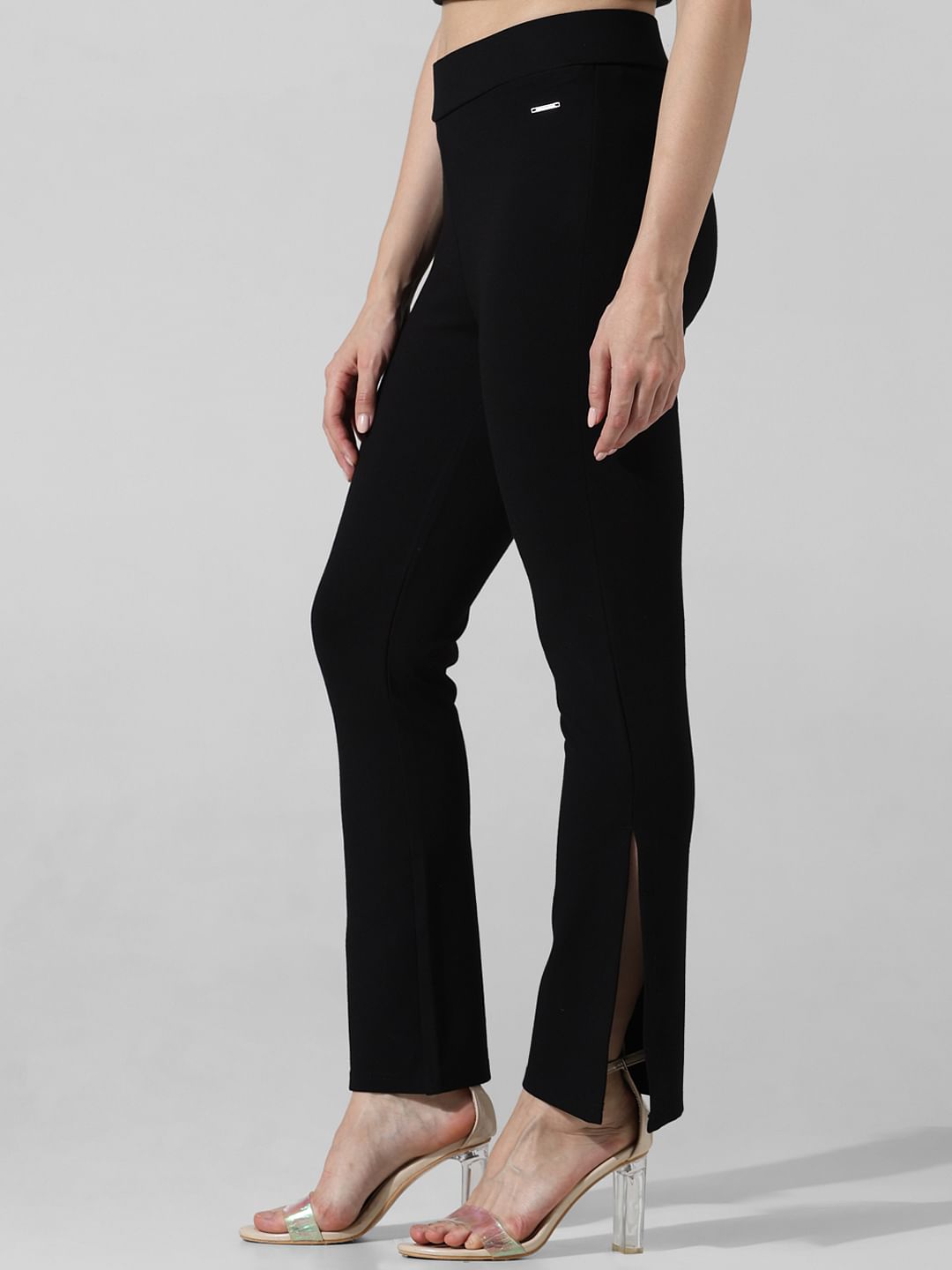Black High Rise Flared Leggings