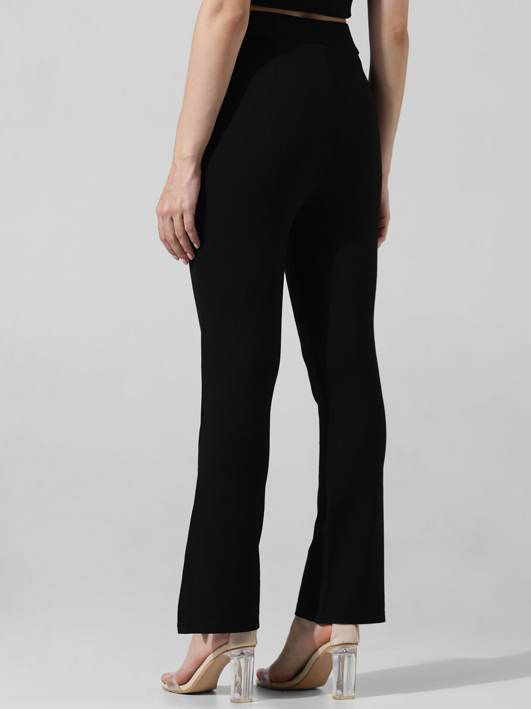 Black High Rise Flared Leggings