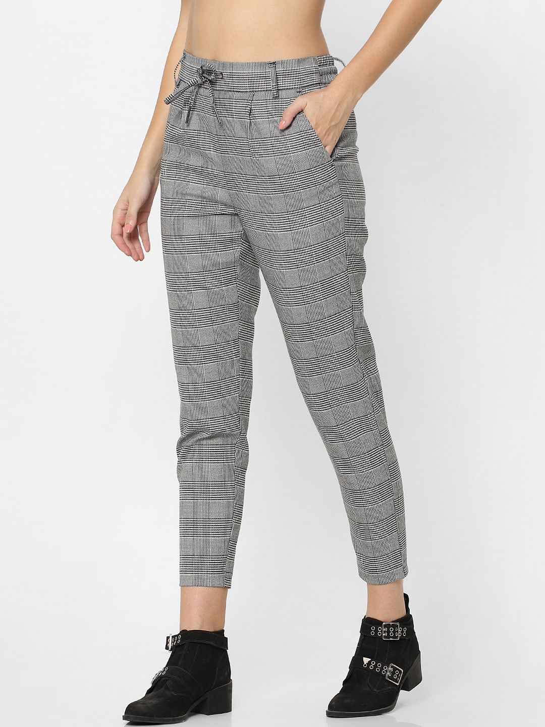 Grey Check Trousers