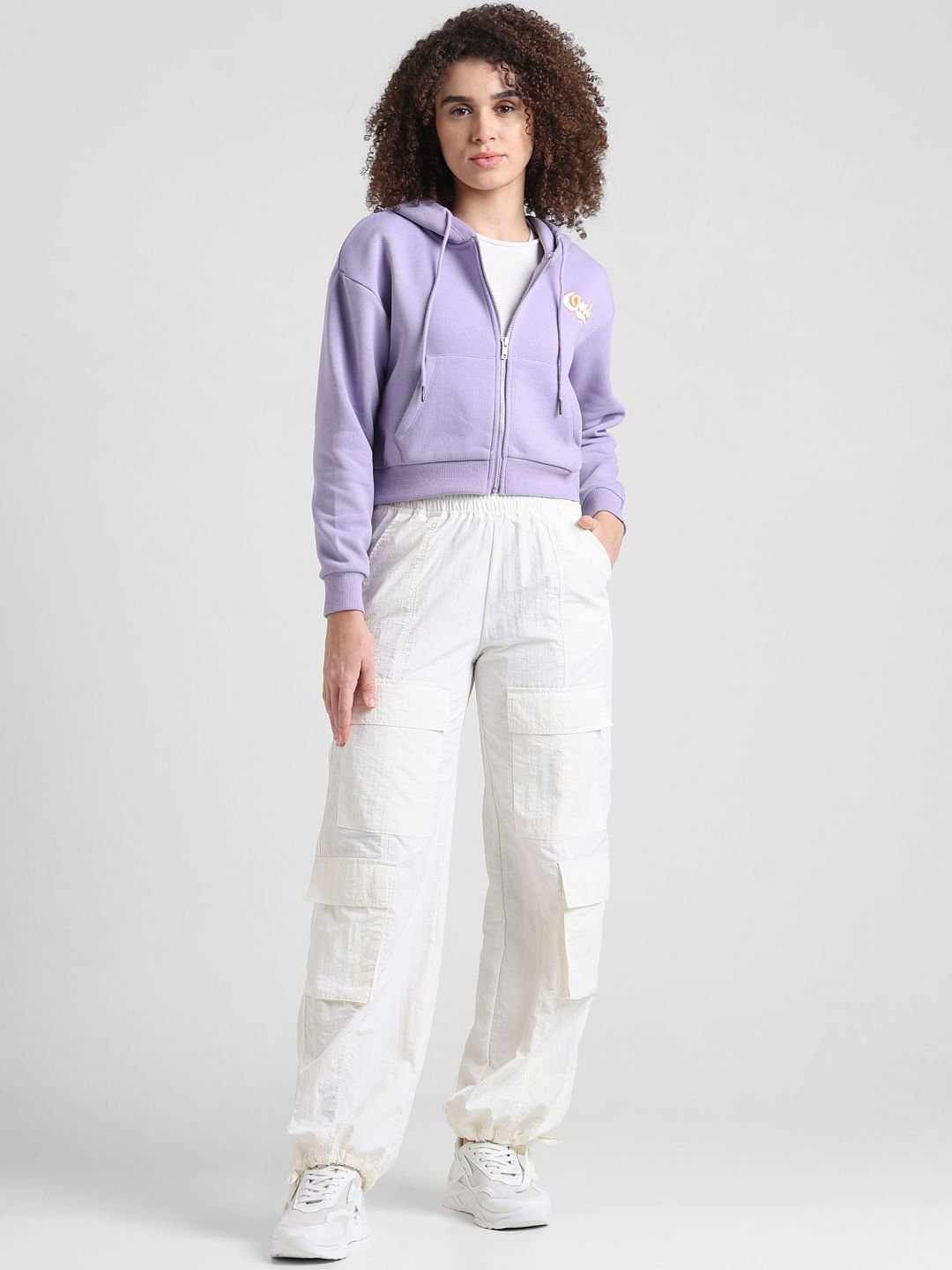 Lavender Zip-Up Hooded Sweatshirt