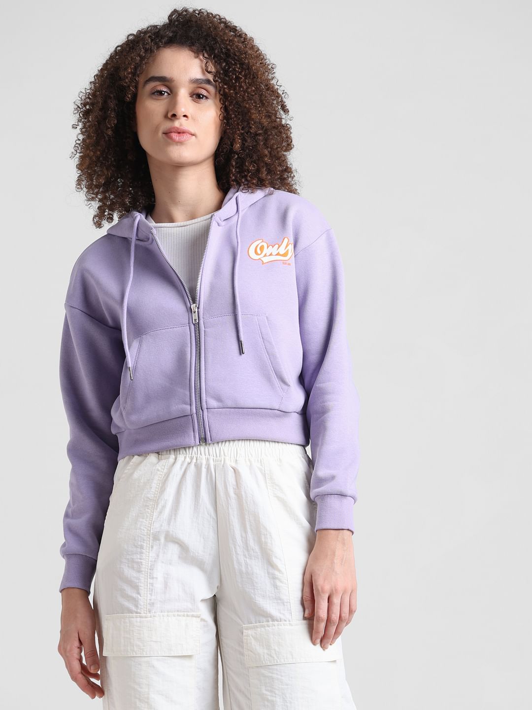 Lavender Zip-Up Hooded Sweatshirt