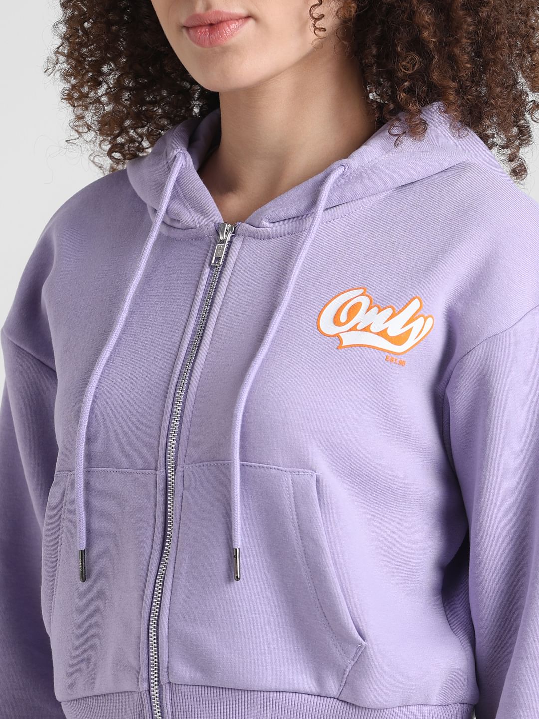Lavender Zip-Up Hooded Sweatshirt