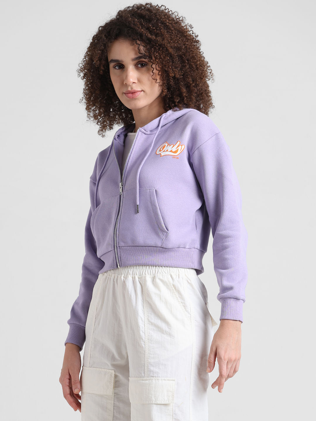Lavender Zip-Up Hooded Sweatshirt