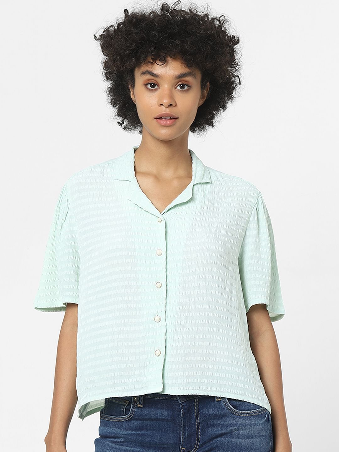 Green Textured Shirt
