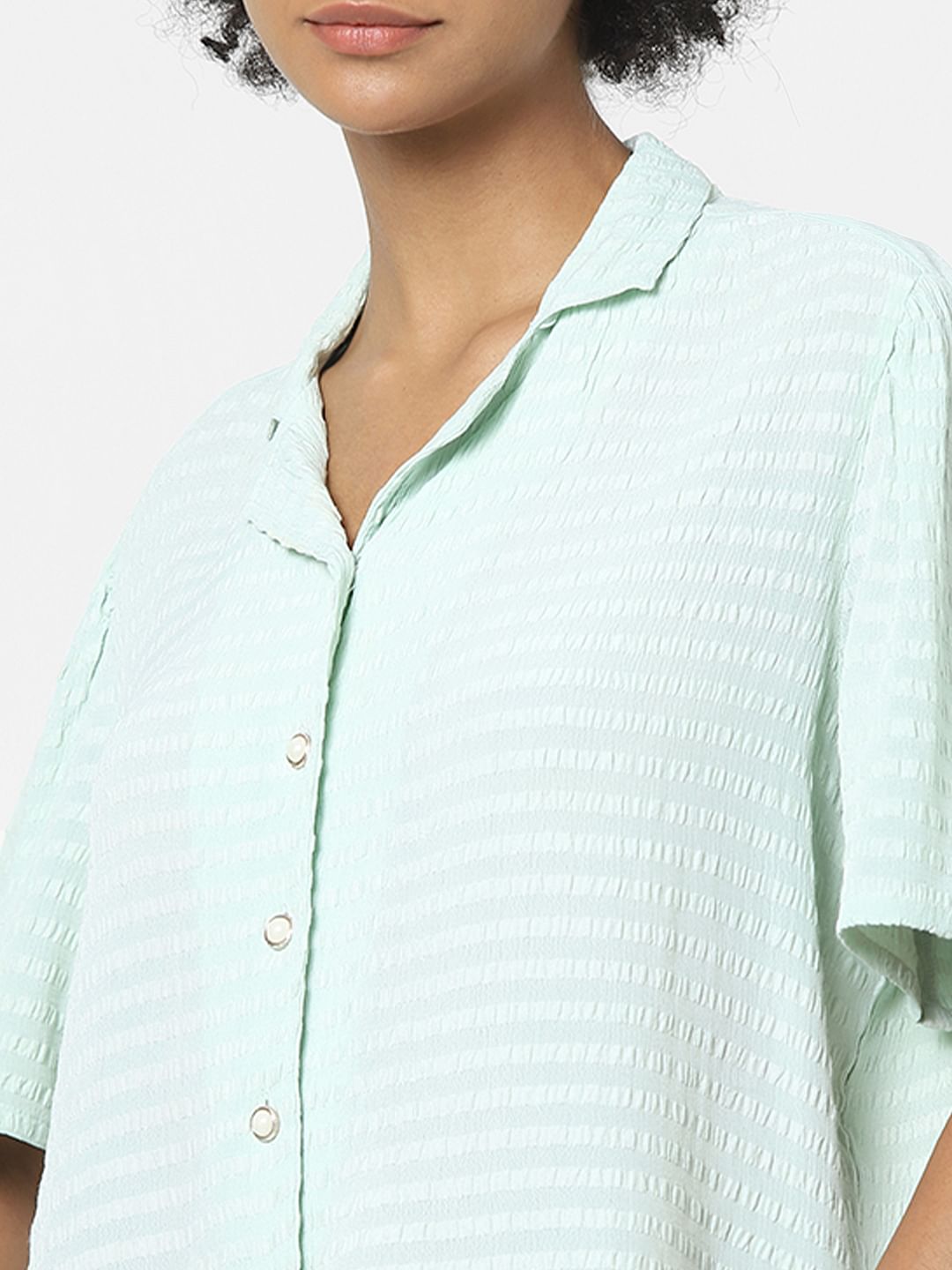 Green Textured Shirt