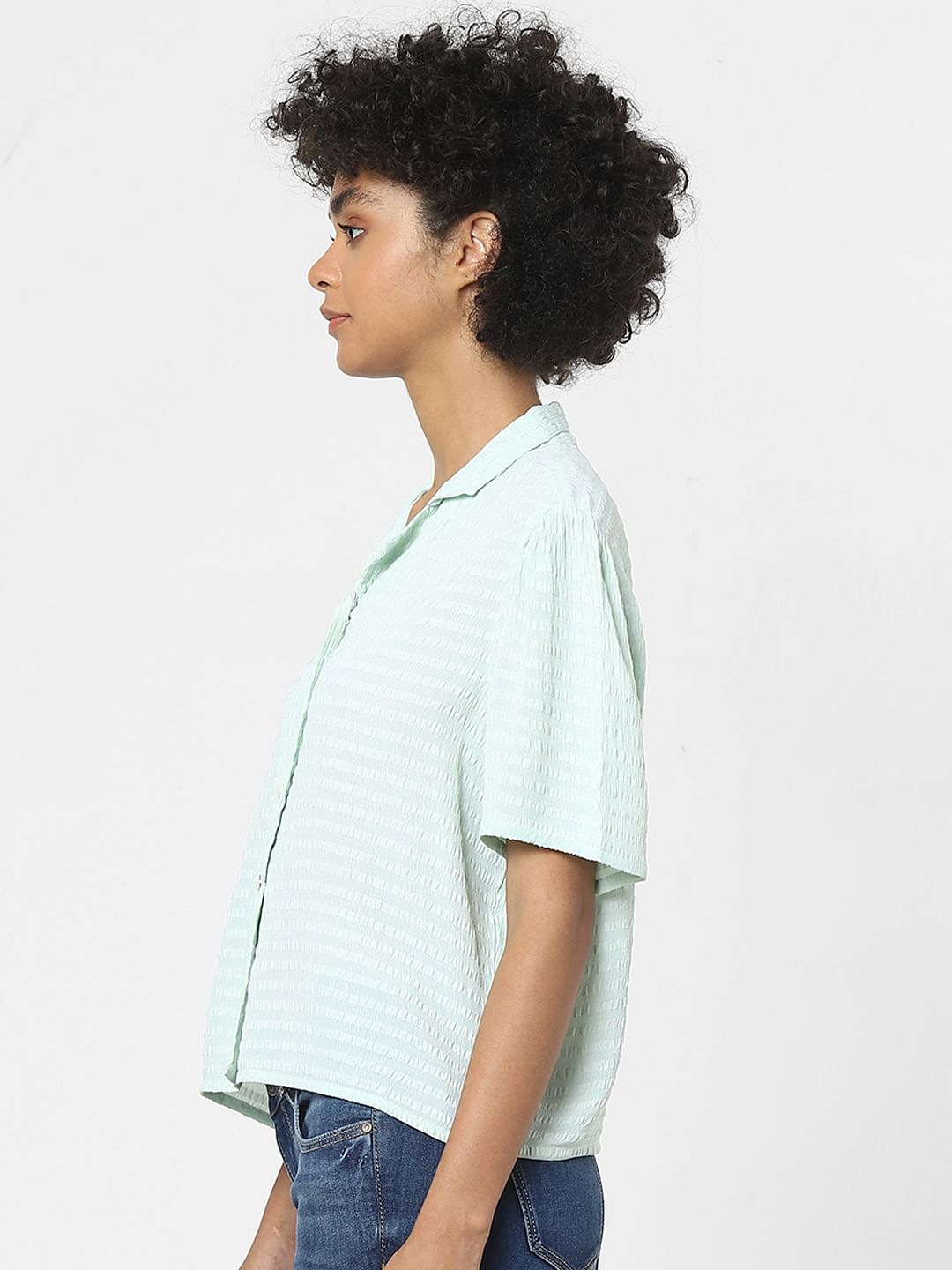Green Textured Shirt