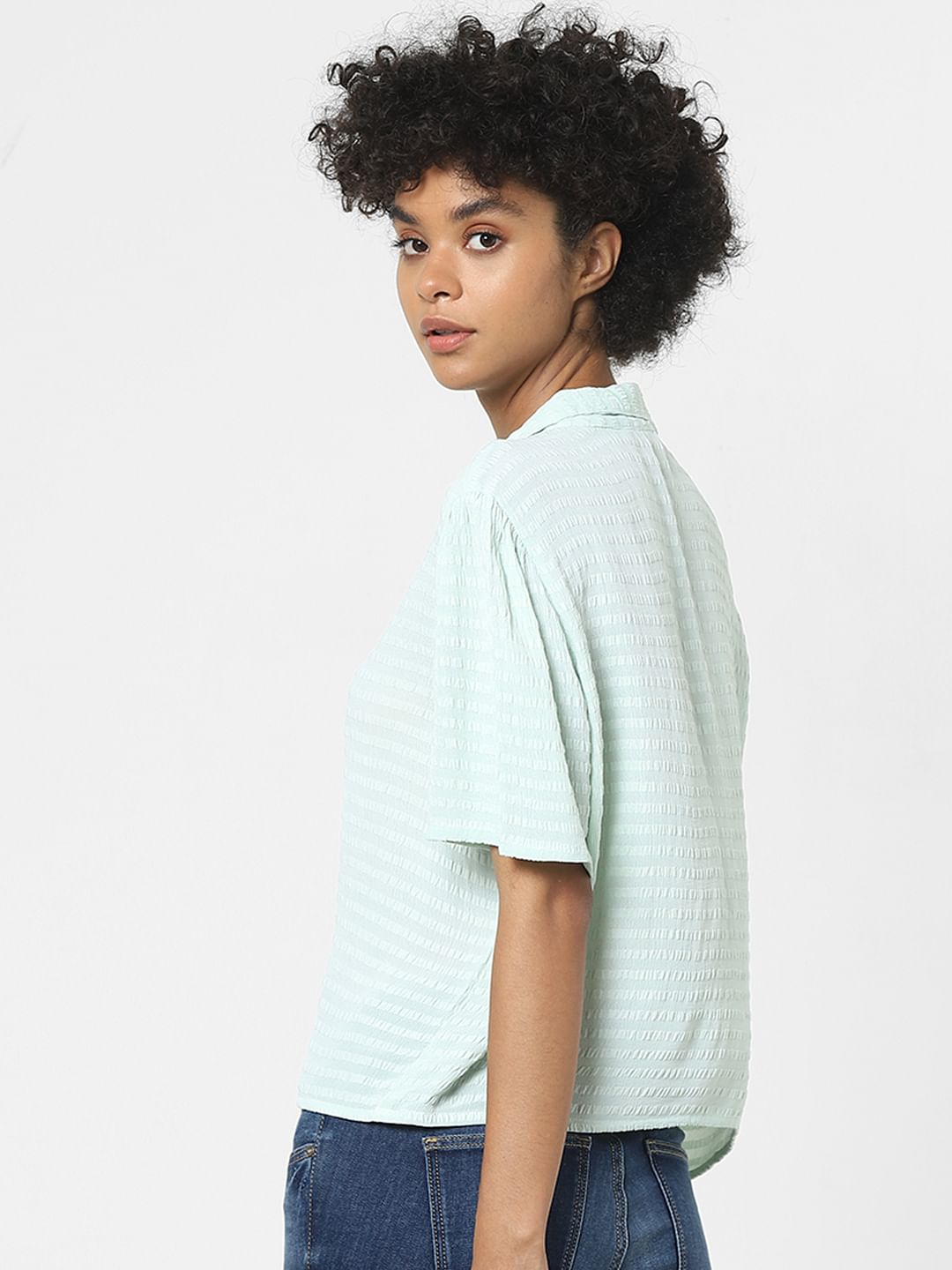 Green Textured Shirt