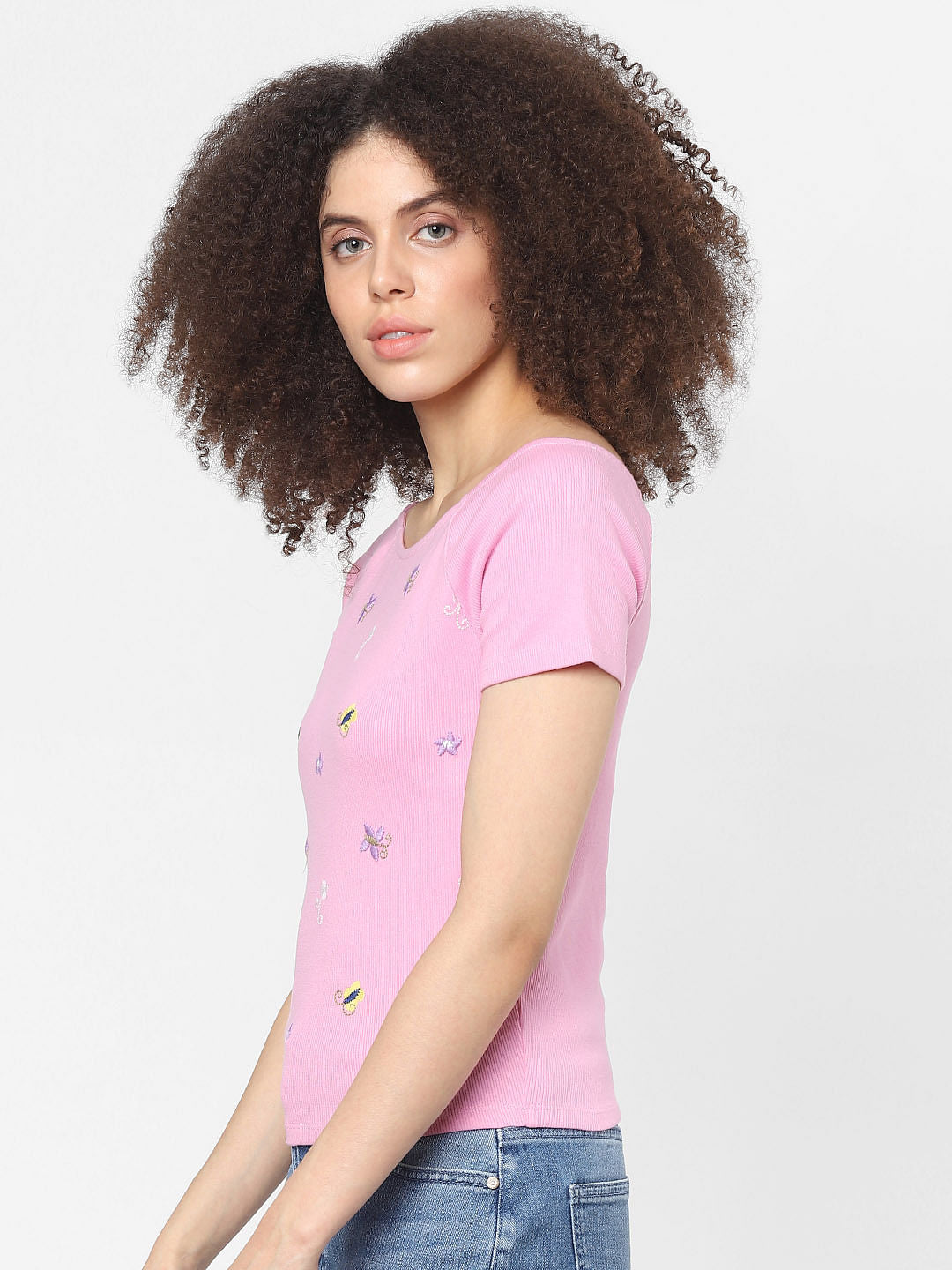 Pink Embroidered T-Shirt