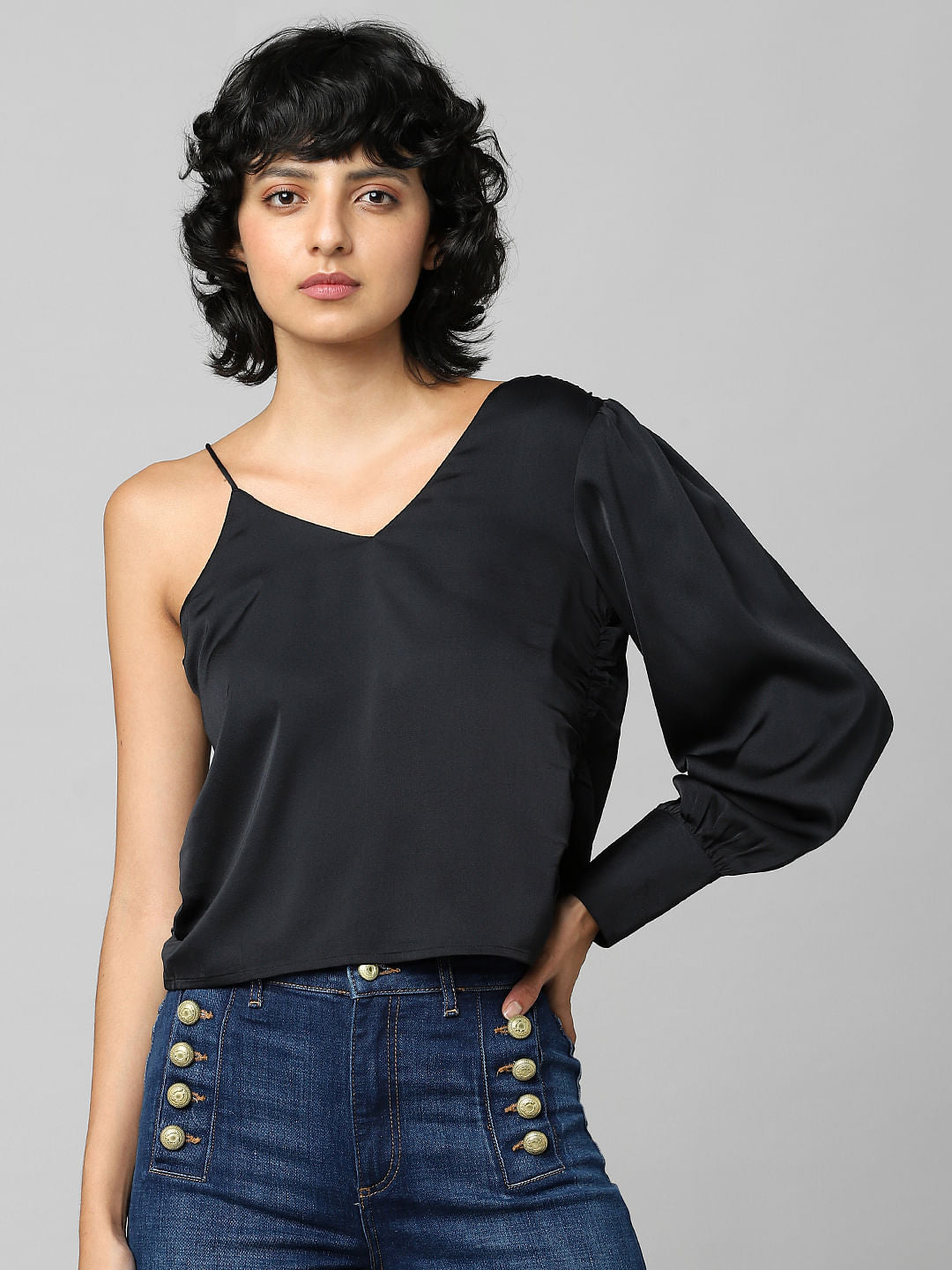 Black One Shoulder Top
