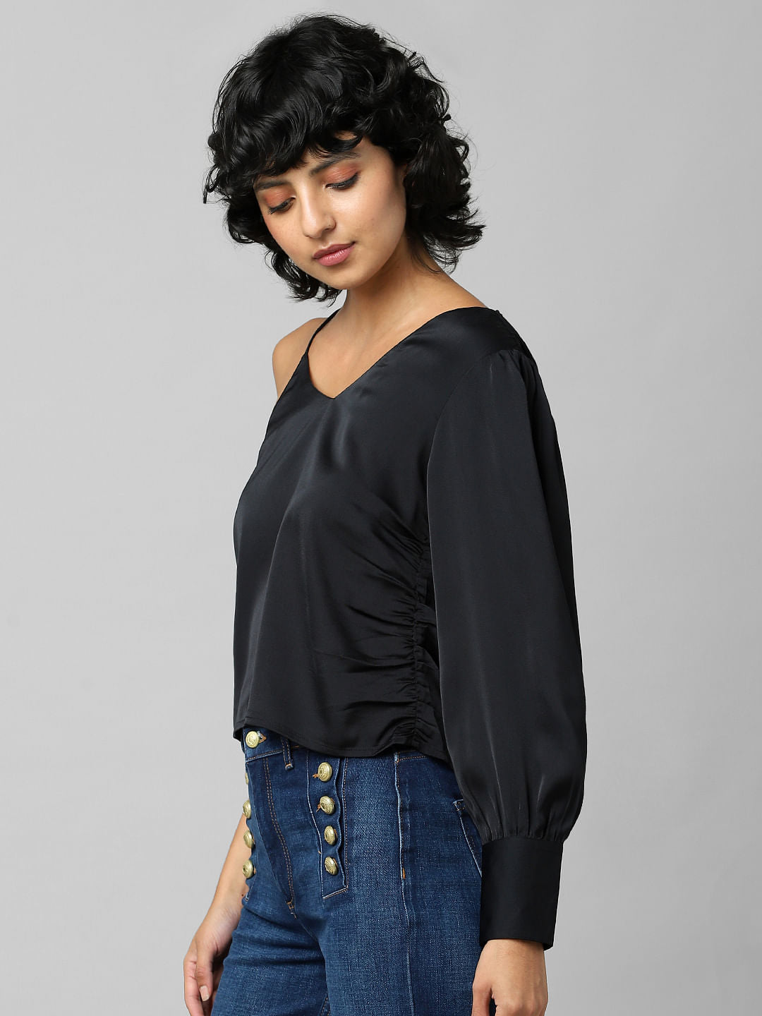 Black One Shoulder Top