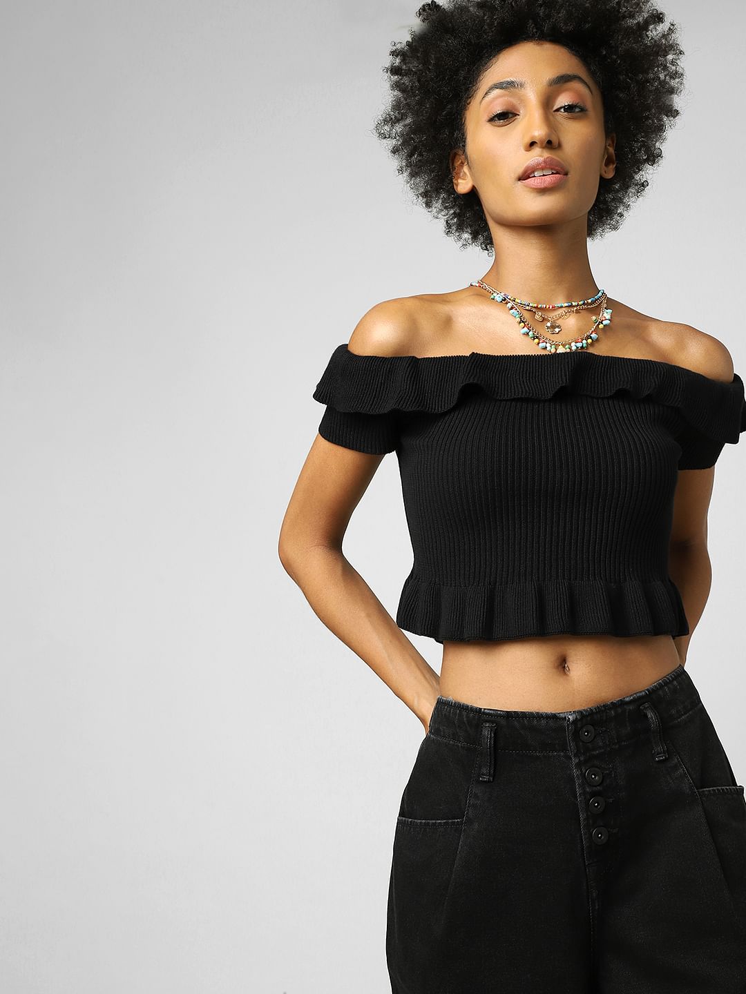 Black Off-Shoulder Top