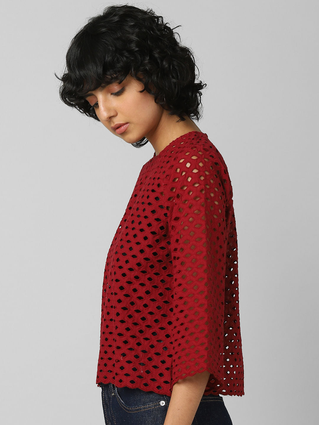Red Hole Detail Top