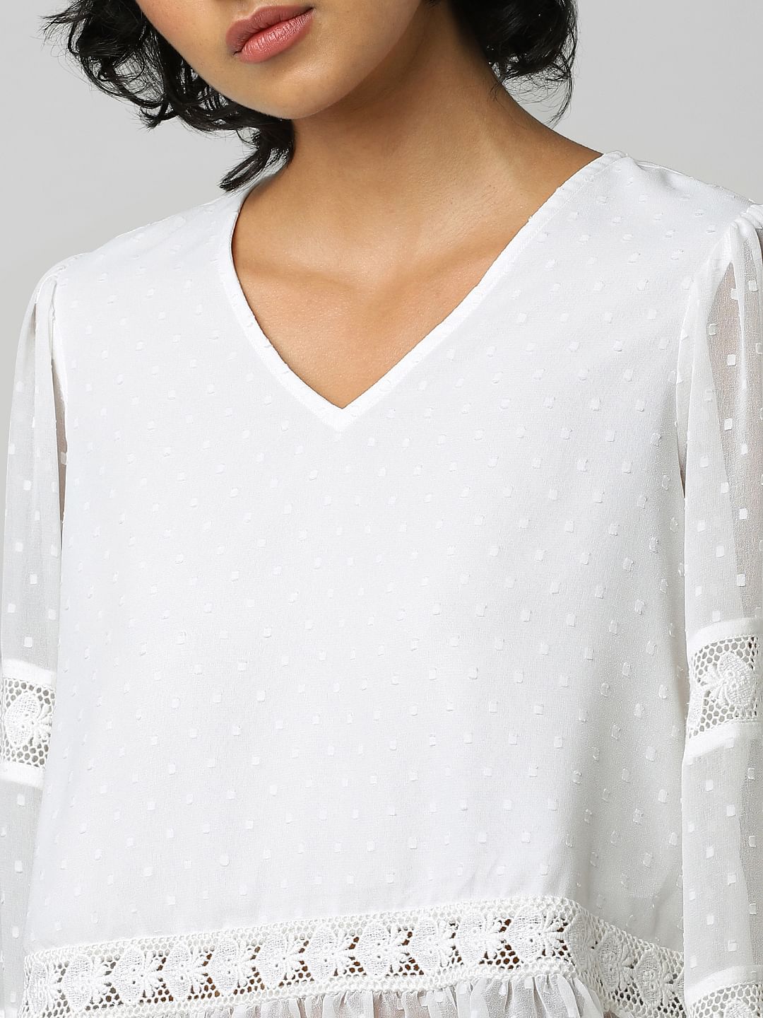 White Lace Insert Top