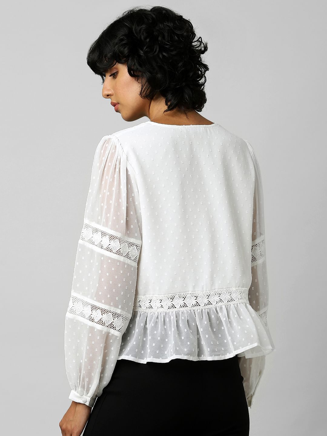 White Lace Insert Top