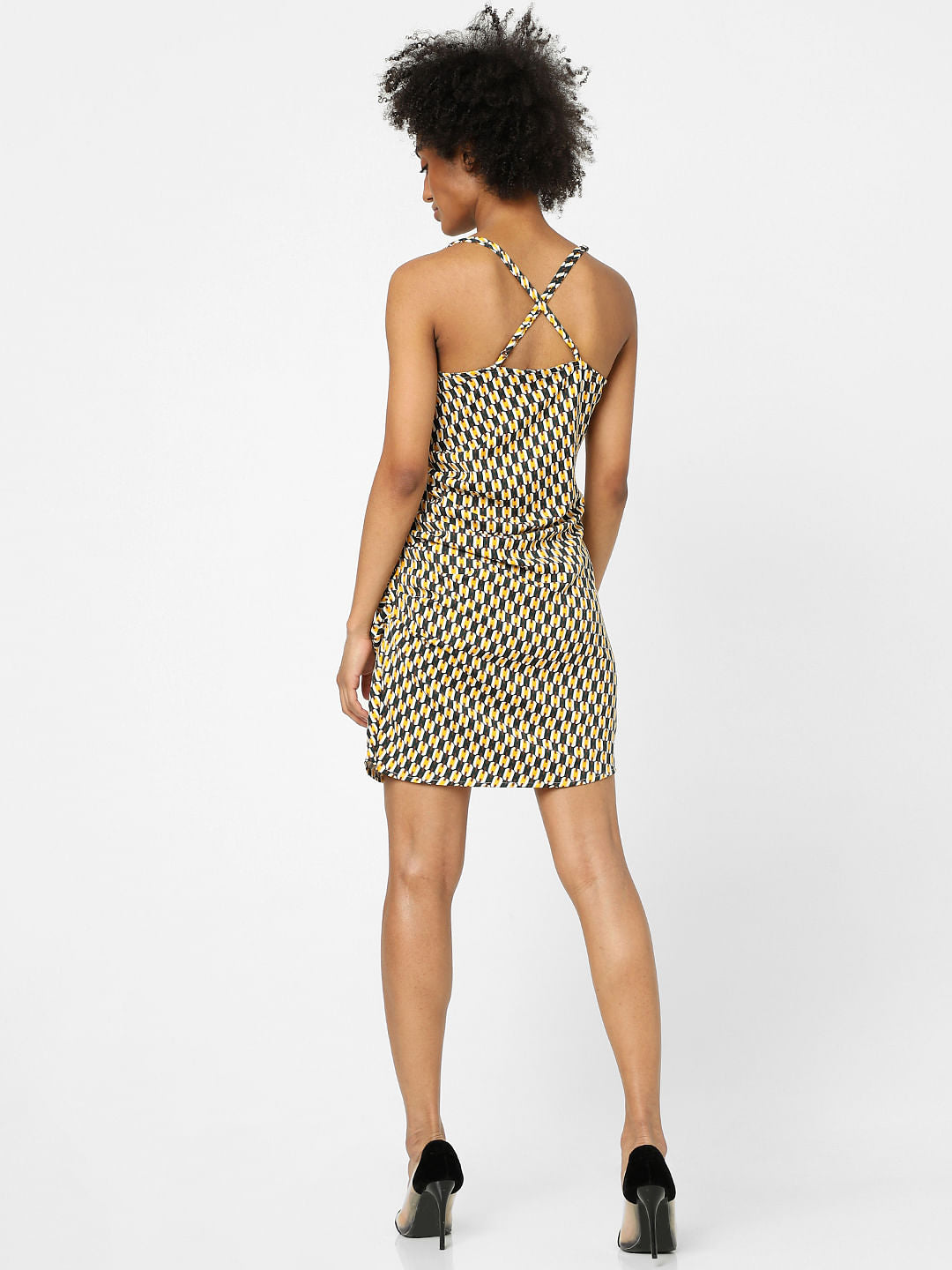 Yellow Printed Slip Dress