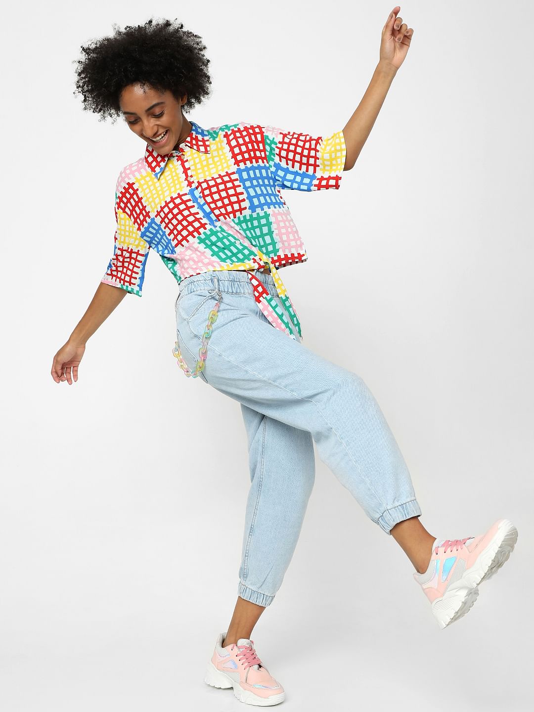 White Multi-Coloured Printed Shirt