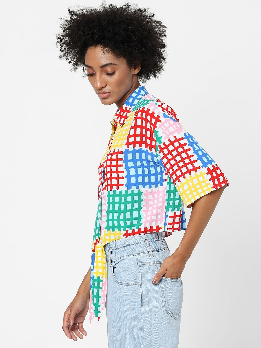 White Multi-Coloured Printed Shirt