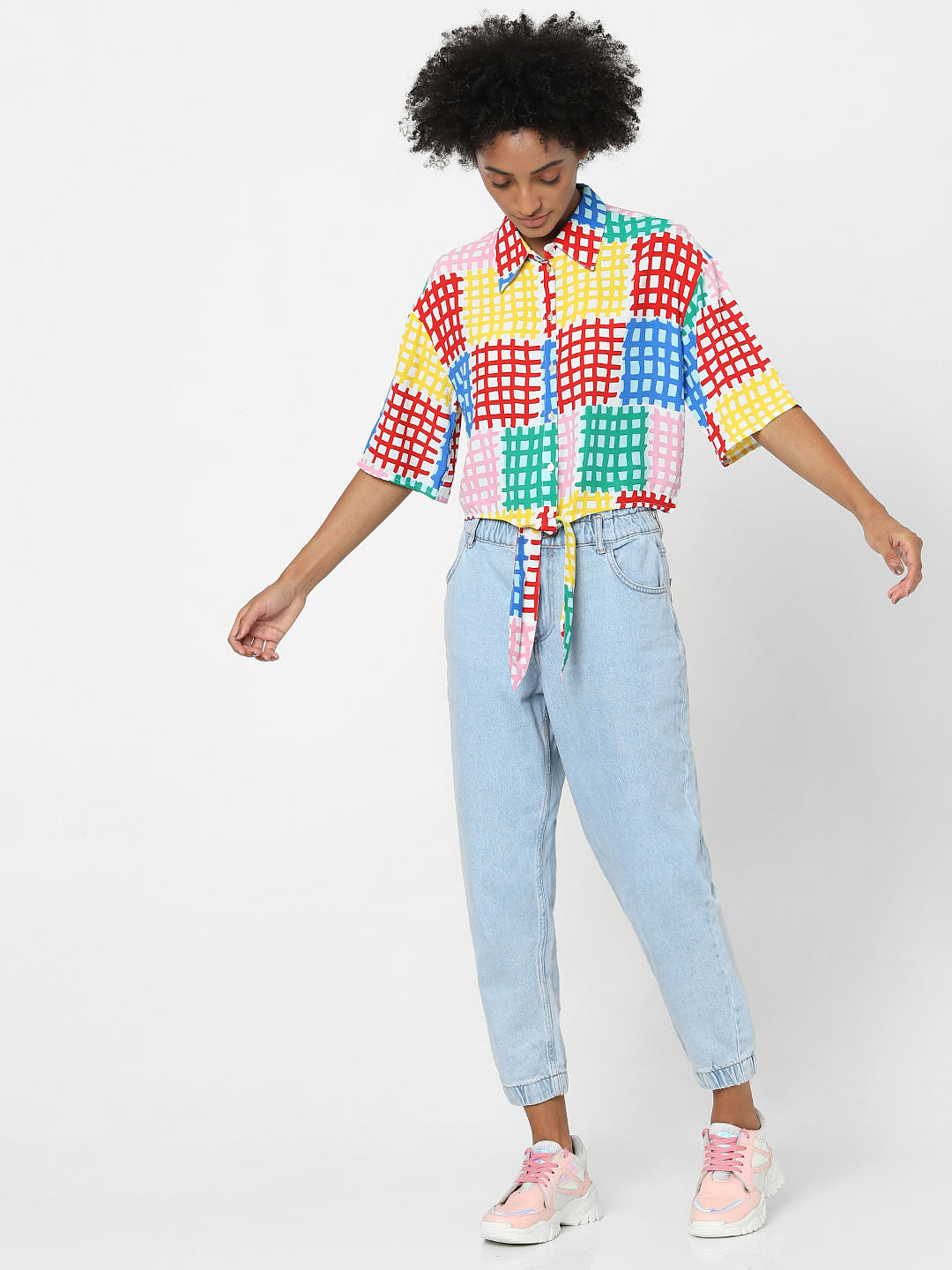 White Multi-Coloured Printed Shirt