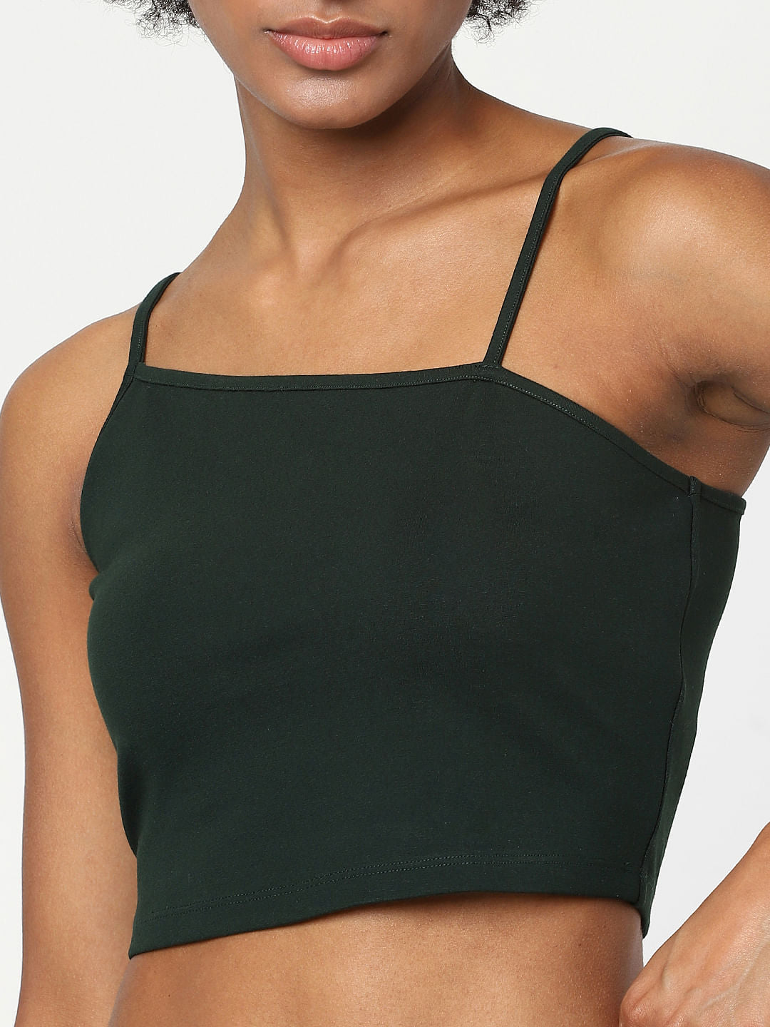 Green Strappy Co-Ord Crop Top