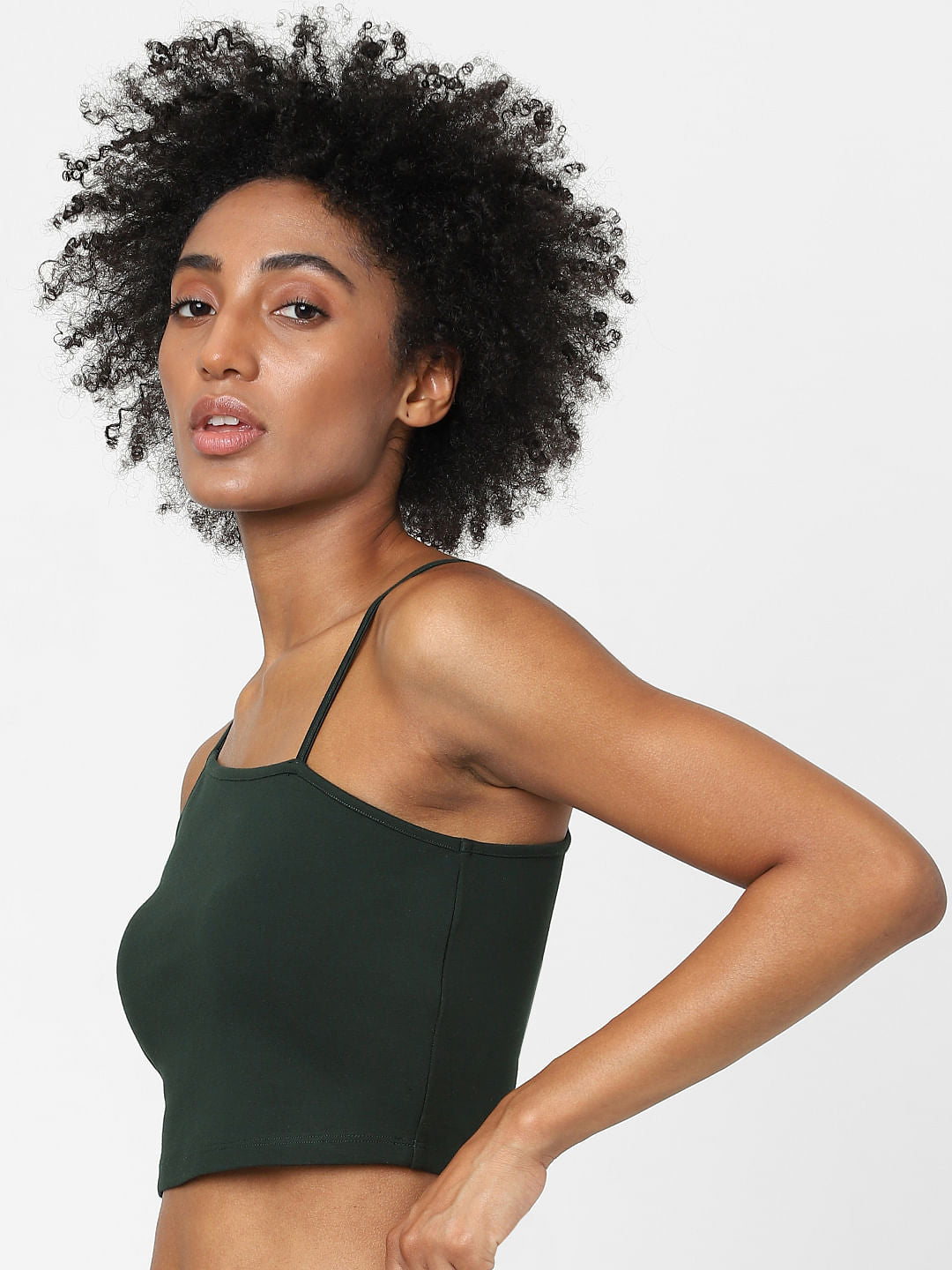 Green Strappy Co-Ord Crop Top